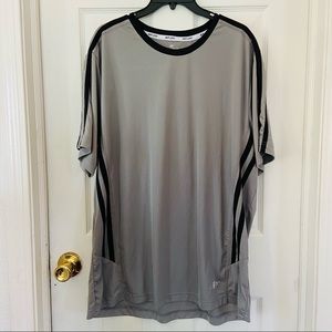 NORDIC TRACK gray dry fit striped athletic workout men’s shirt size XXL